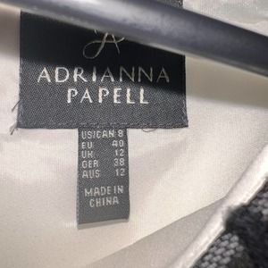Adrianna Papell Women's Dress Sheer Black Cream  Size 8